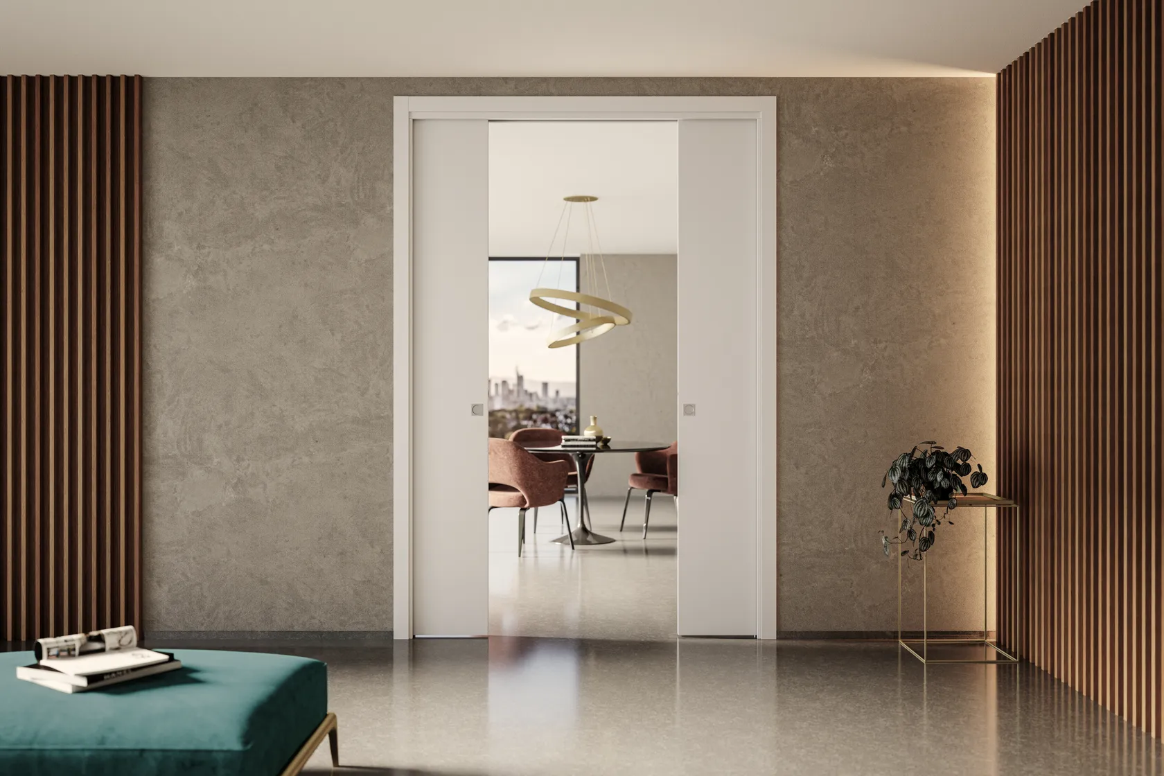 Modern sliding doors for interiors: 2 models
