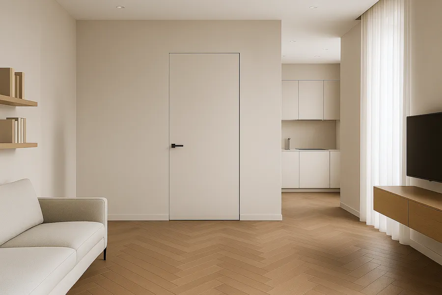 Modello 2: Porta laccata bianca moderna e minimalista 